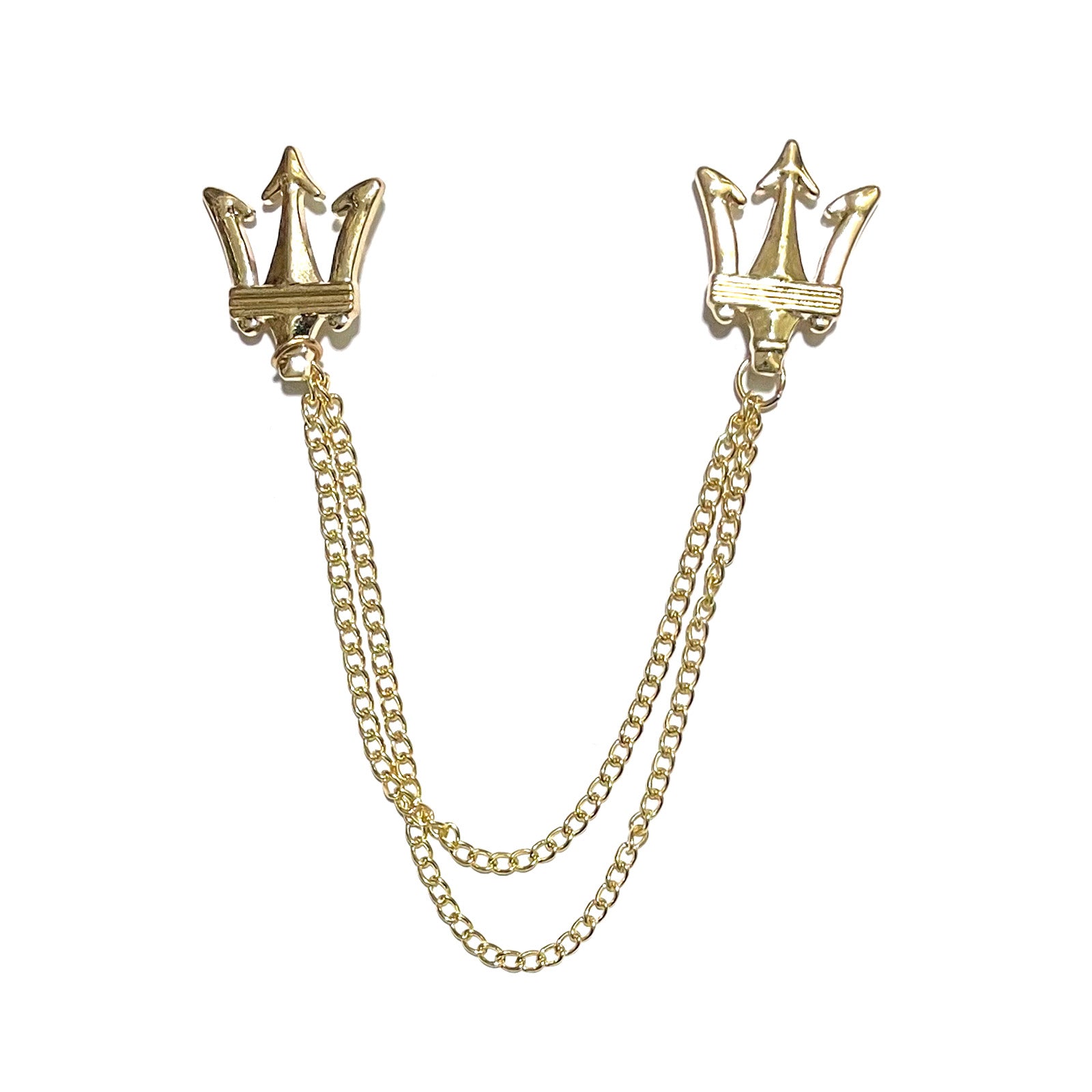 Gold Crown Chain Lapel Pin