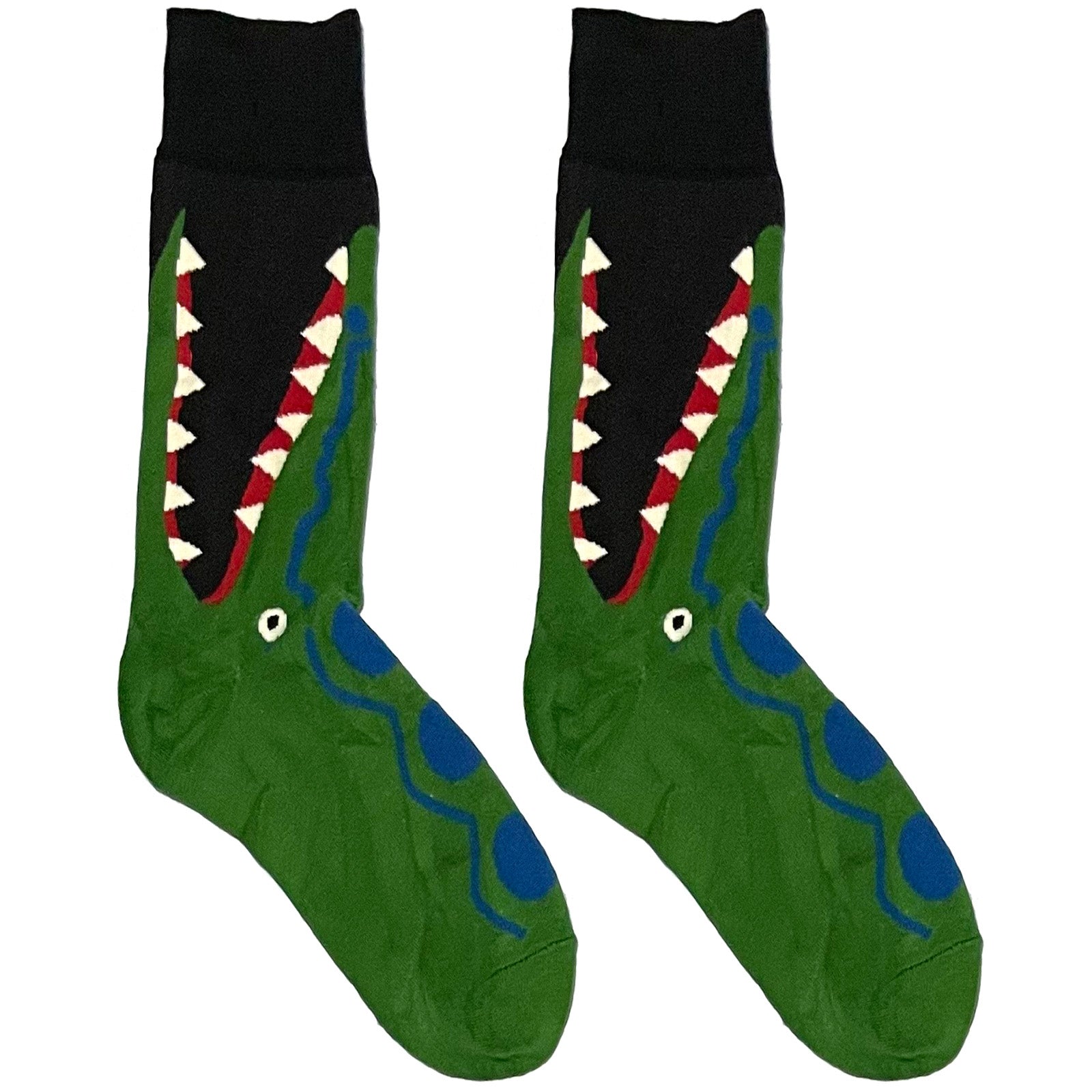 Green Alligator Short Crew Socks