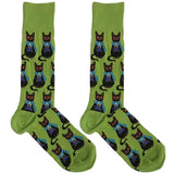 Green Cozy Cat Socks