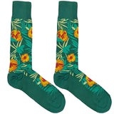 Green Floral Socks