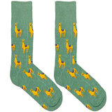 Green llama Short Crew Socks