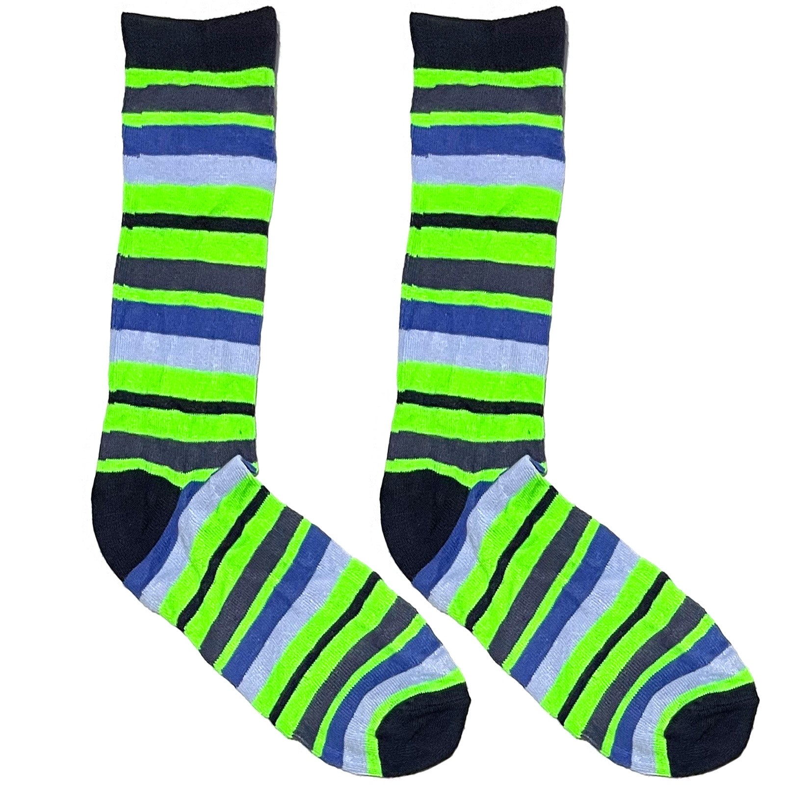 Green And Blue Stripes Short Crew Socks