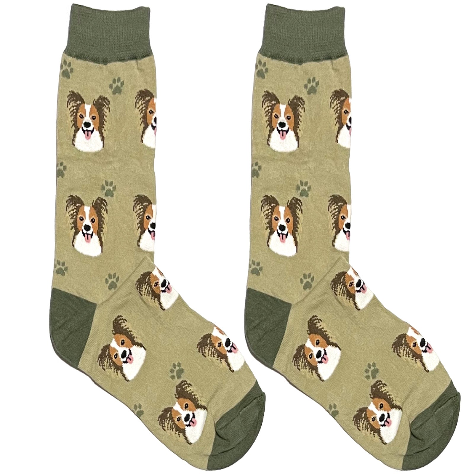 Green And Brown Dog Puppy Short Crew Socks