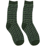 Green Textured Short Crew Socks