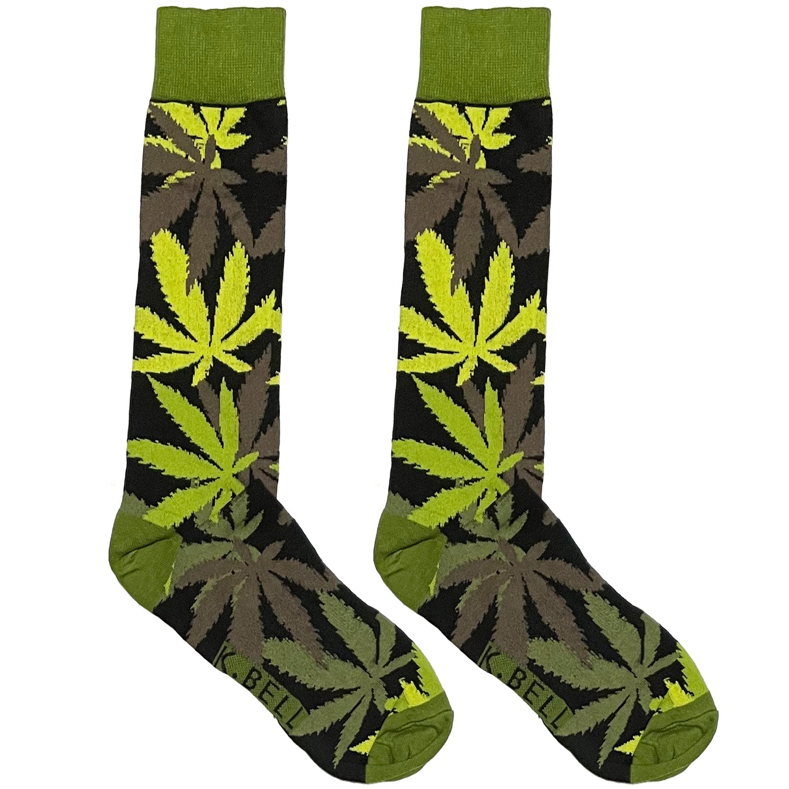 Green Weed Leaf Socks