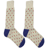 Grey And Red Polka Socks