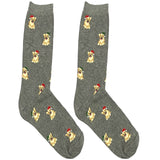 Grey Christmas Dog Socks