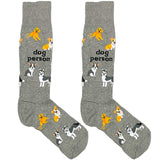 Grey Dog Person Socks