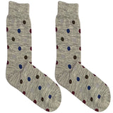 Grey Polka Short Crew Socks