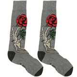 Grey Skull Rose Socks