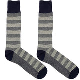 Grey Textured Stripe Socks