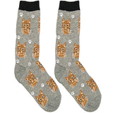 Grey And Brown Cute Cat Short Crew Socks
