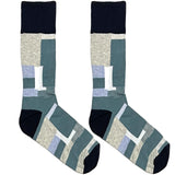 Grey And Green Boxes Socks