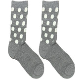 Grey And White Polka Short Crew Socks