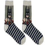 Grey Batman Stripes Short Crew Socks
