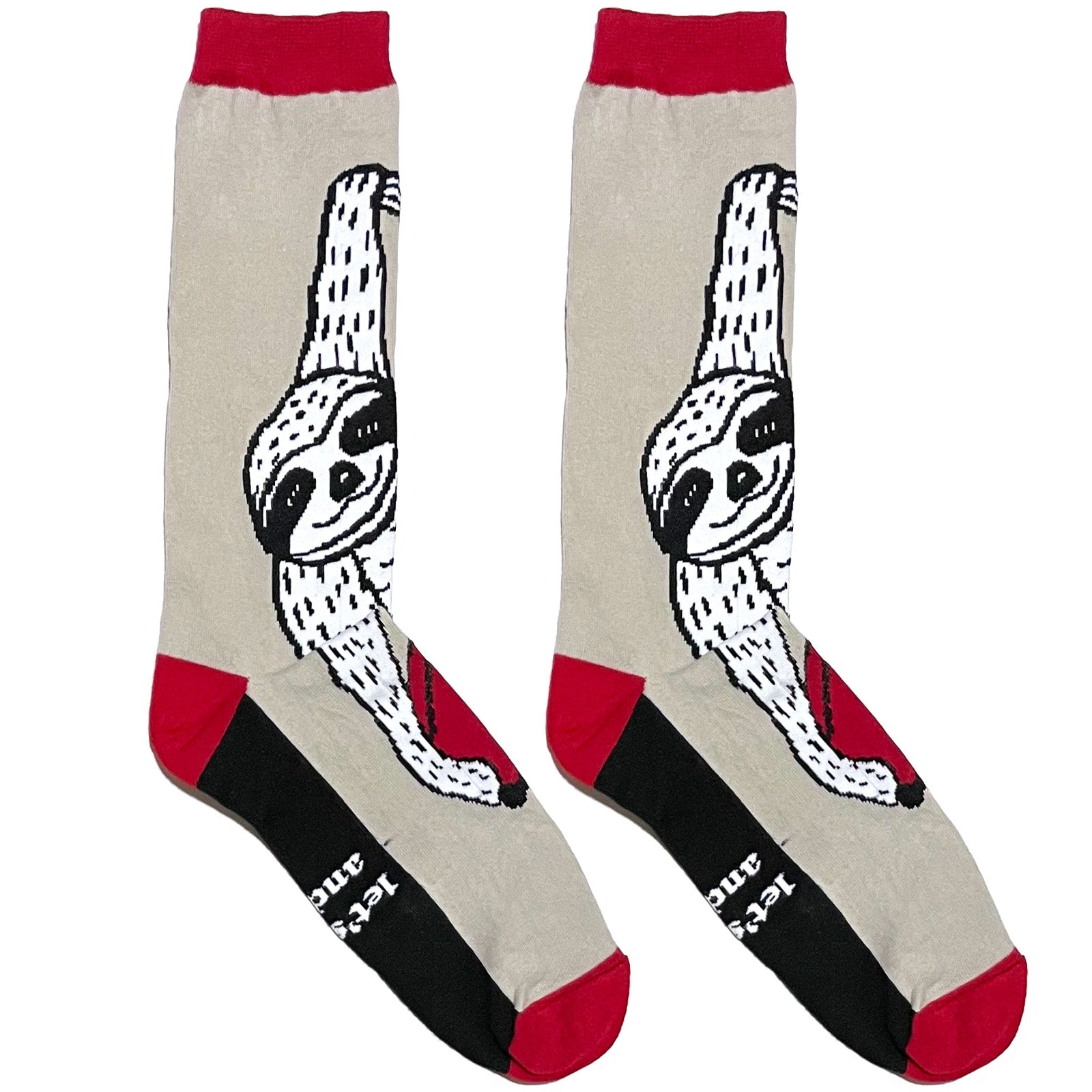 Grey Hanging Sloth Short Crew Socks