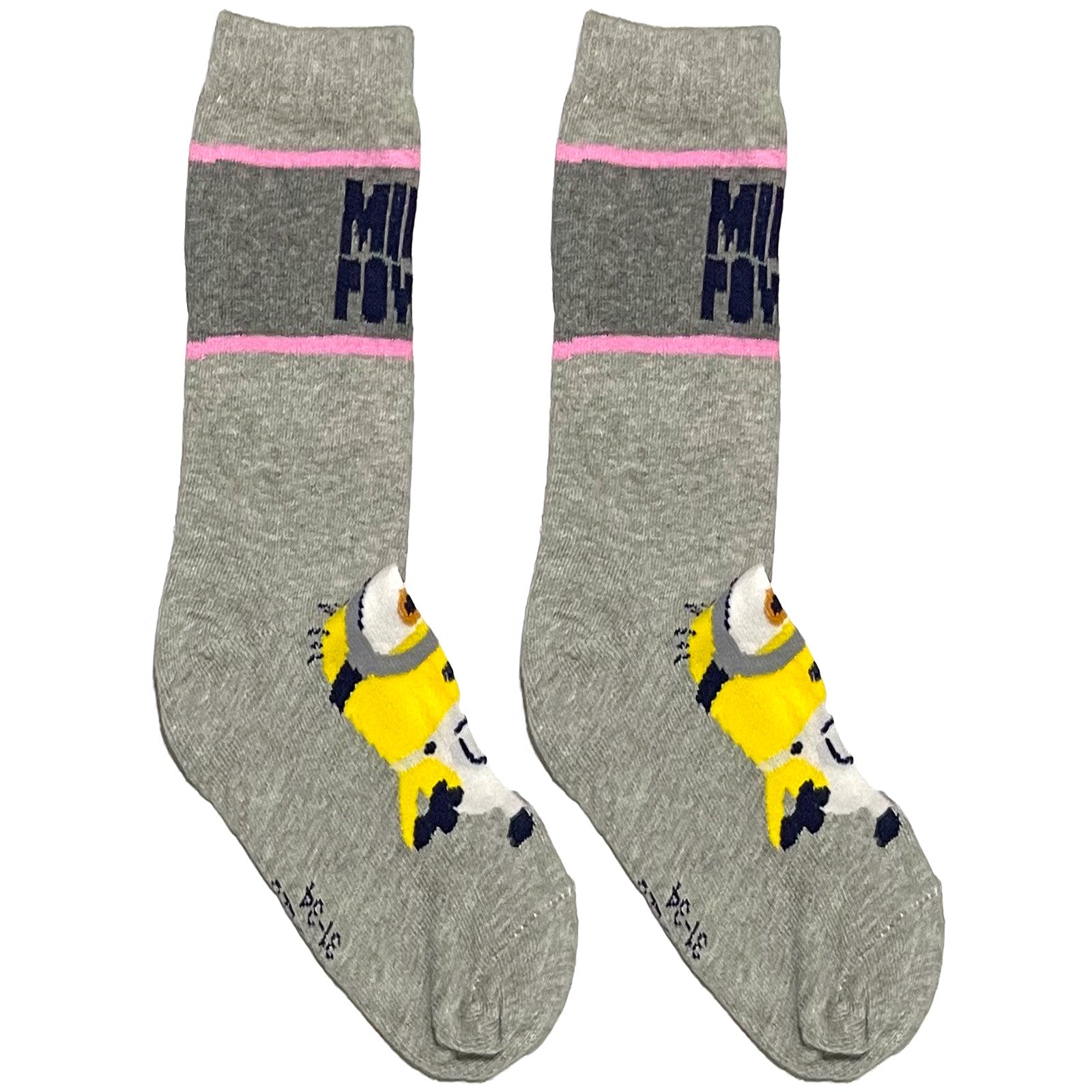 Grey Minions Short Crew Socks