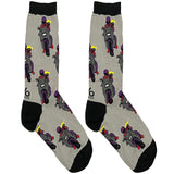 Grey Motor Bike Short Crew Socks