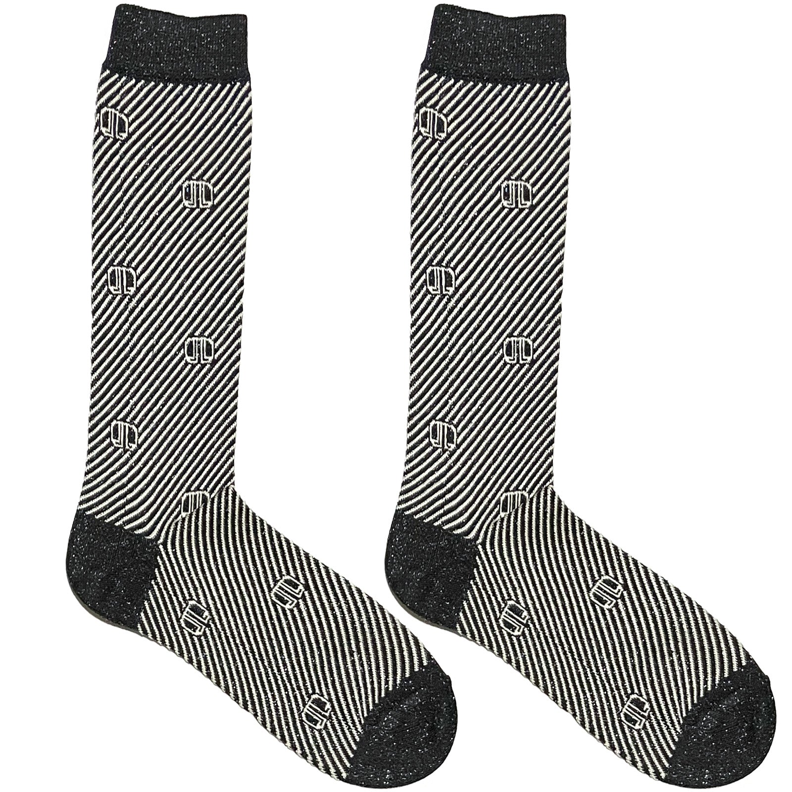 Grey Shiny Pattern Socks