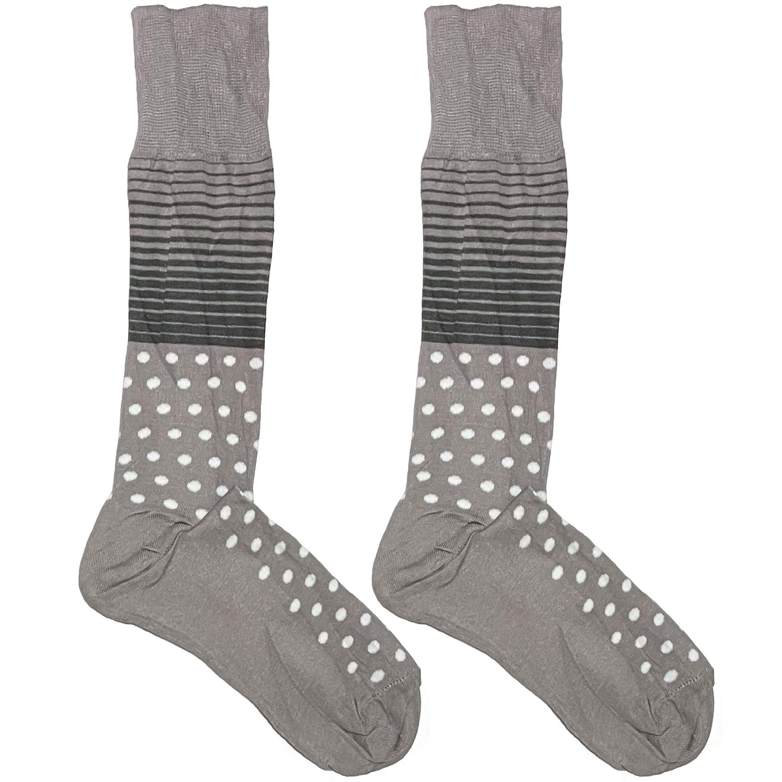 Grey Stipes Polka Socks