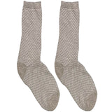 Grey Textured Pattern Short Crew Socks