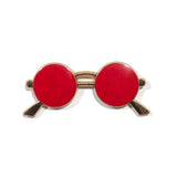 Red and Gold Glasses Lapel Pin