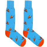 Light Blue Dog Surfing Socks