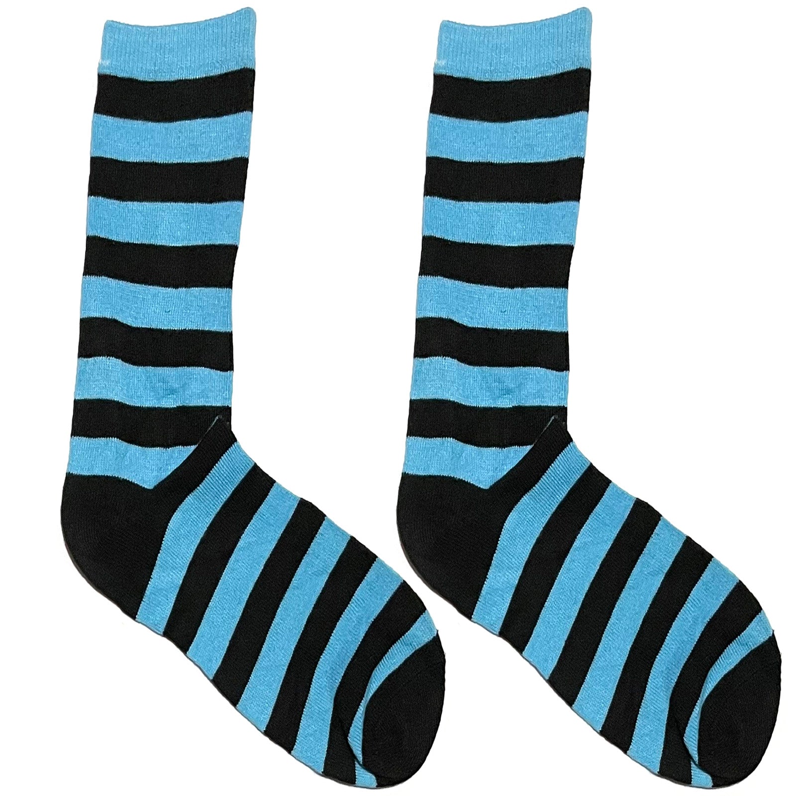 Light Blue And Black Stripes Short Crew Socks
