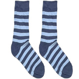 Light Blue And Blue Stripes Short Crew Socks