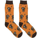 Light Brown Dog Paw Short Crew Socks