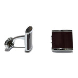 Maroon And Silver Square Cuff Link