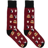 Maroon Bowling Dude Socks