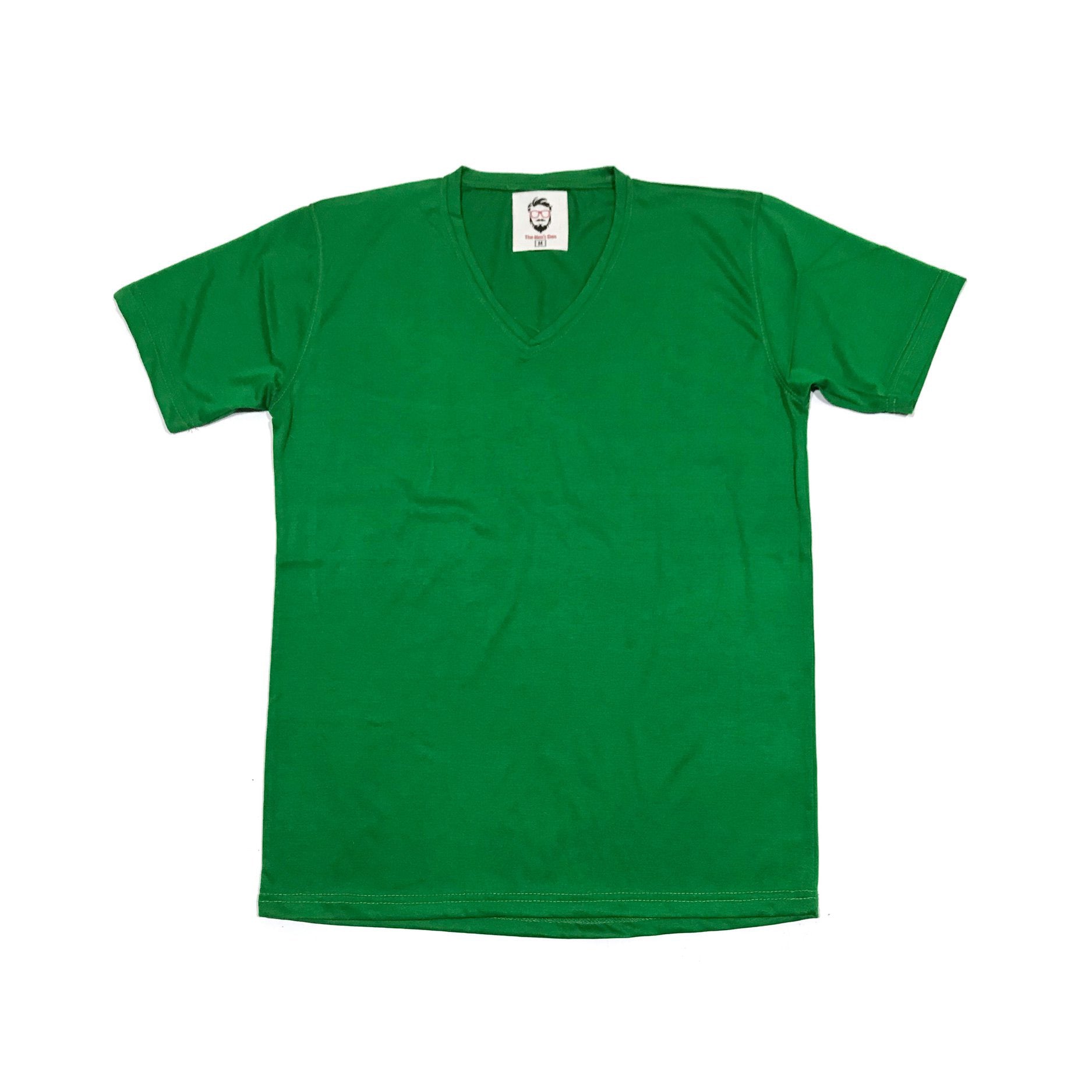 Relaxed Fit Green V-Neck