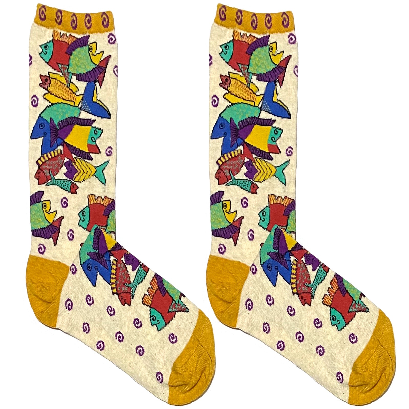 Multicolor Fish Short Crew Socks