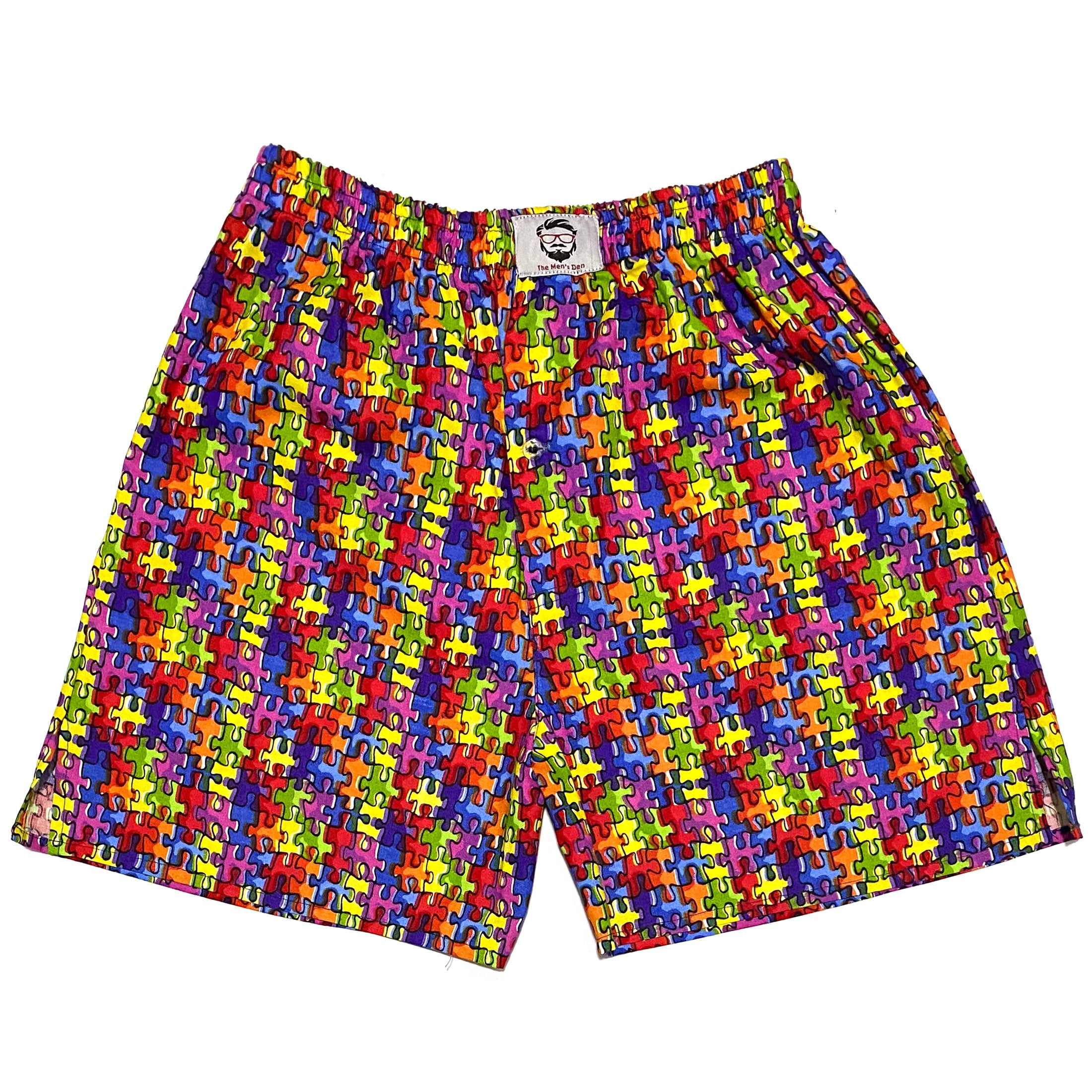 Multicolor Puzzle Cotton Boxers