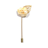 Floral and Leaf Cream Lapel Pin