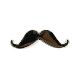 Silver Mustache Lapel Pin