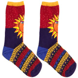 Orange Sun Short Crew Socks