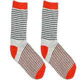 Orange And Grey Stripes Small Feet Socks