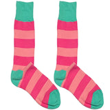 Pink And Blue Stripe Socks