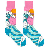 Pink And Blue Wave Socks