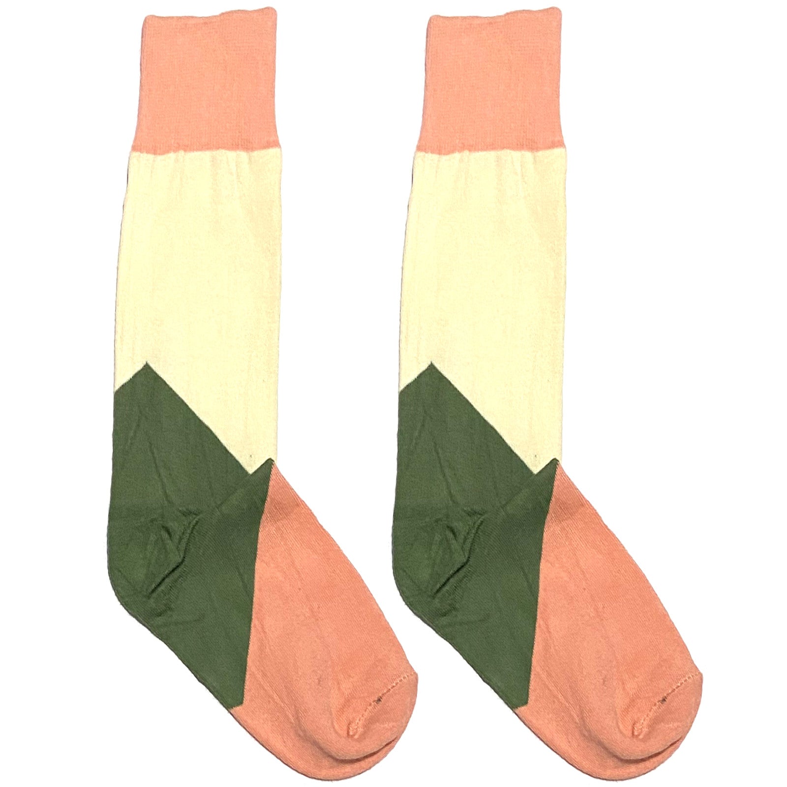 Pink And Green Pattern Socks