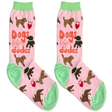 Pink Dogs Over Dudes Short Crew Socks