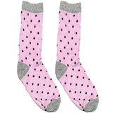 Pink And Black Polka Short Crew Socks