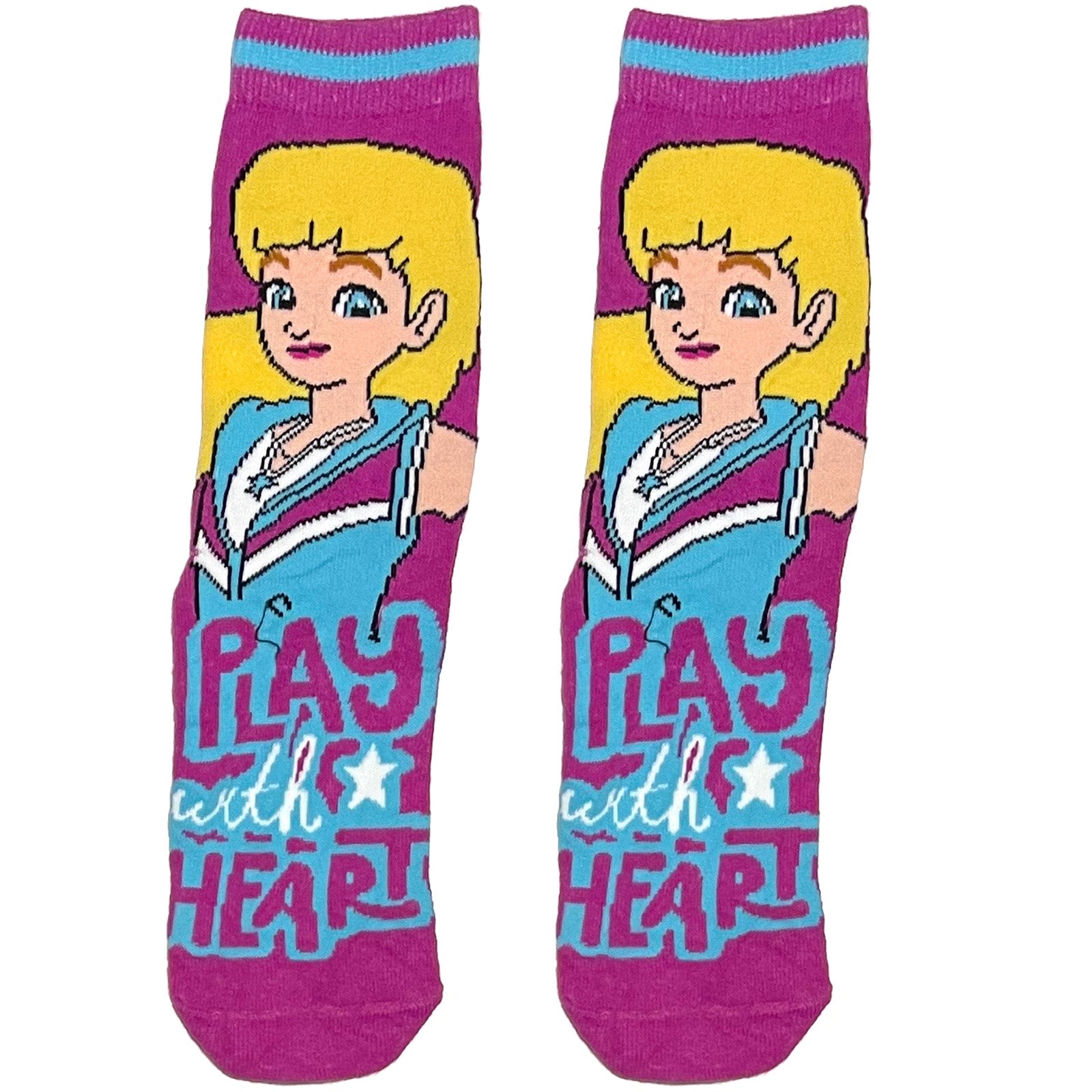 Pink Play With Heart Barbie Short Crew Socks