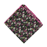 White and Pink Floral Pocket Square