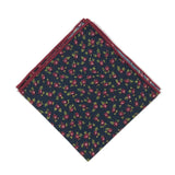 Red and Green Floral Pocket Square