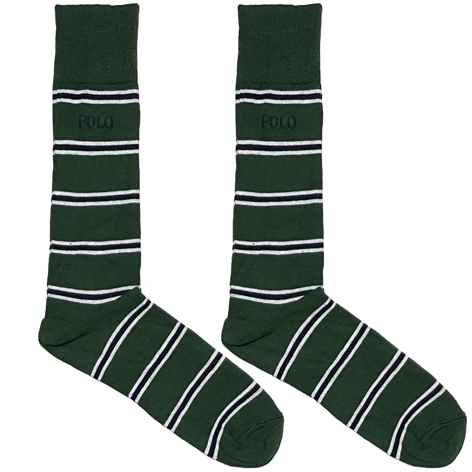 Polo Green And White Stripe Socks