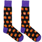 Purple And Black Pumpkin Socks