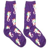 Purple Unicorn Short Crew Socks